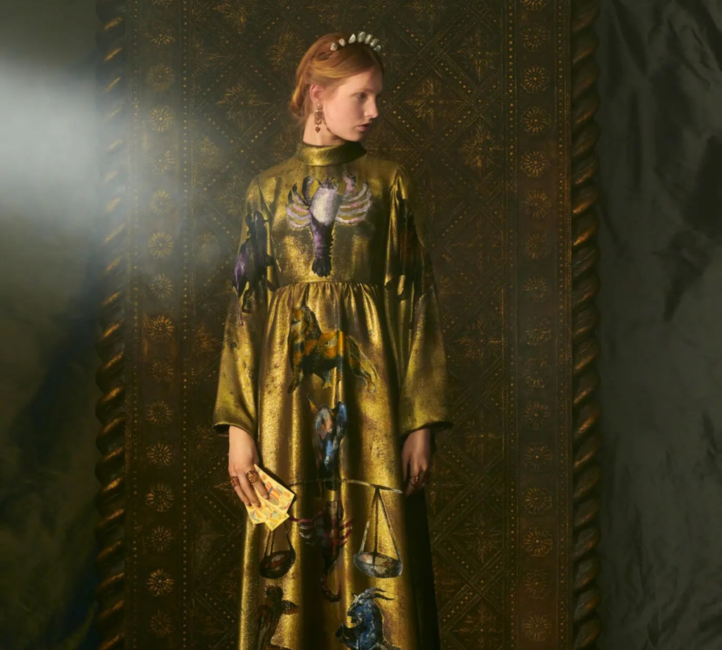 Dior Haute Couture Spring–Summer 2021 look by Maria Grazia Chiuri, where Dior and tarot emerge as a symbolic creative language.